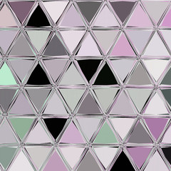 Tile decor triangles wallpaper. Modern texture in silver color.