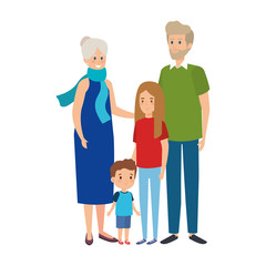 Obraz premium cute grandparents couple with grandson and grandaughter