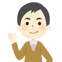 OKサイン　中年男性