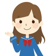 Obraz premium 片手を上げる 学生