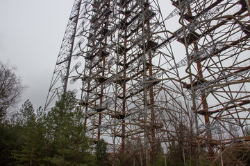 Military antenna in Chernobyl,Tour to Chernobyl and Pripyat