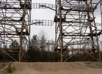 Military antenna in Chernobyl,Tour to Chernobyl and Pripyat