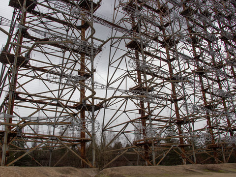 Military antenna in Chernobyl,Tour to Chernobyl and Pripyat