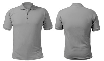 Gray Collared Shirt Design Template