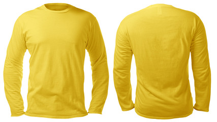 Yellow Long Sleeved Shirt Design Template