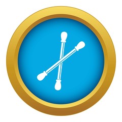 Cotton buds icon blue vector isolated on white background for any design