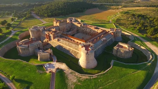 castle chateau les salses france europe drone aerial image landscape