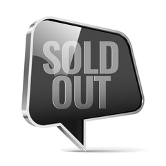 Fototapeta premium Sold out. An ad with a black tag for an advertising campaign at retail on the day of purchase. vector illustration