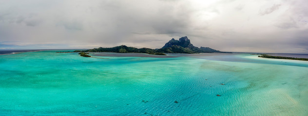 Bora Bora aerial landscape french polynesia