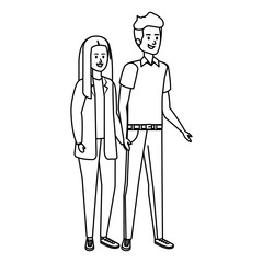 young couple avatars characters