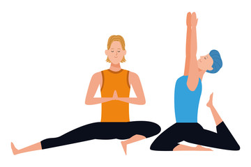 Obraz na płótnie Canvas men yoga poses