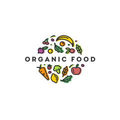 Vector logo design template. Organic food sign.