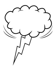 cloud and lightning black and white