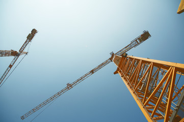 crane against blue sky