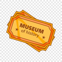 Tickets to the Museum of History icon. Cartoon illustration of museum tickets vector icon for web
