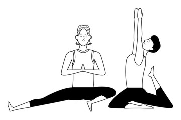 men yoga poses black and white
