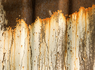 Texture of the old paint on rusty metal wall