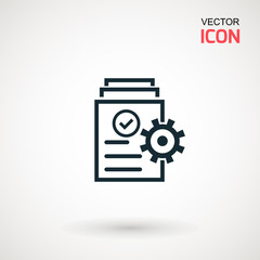Checklist icon. Declarations linear icon. Flat illustration of clipboard with checklist.