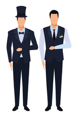 men wearing tuxedo