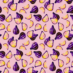 watercolor pattern with figs