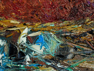 Texture, peinture à l'huile, macro