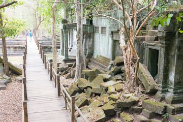 Siem Reap, Cambodia - Mar 07 2018: Beng Mealea in Siem Reap, Cambodia. It is part of Angkor World...