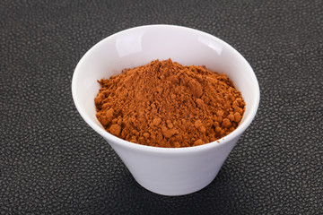 Cocoa powder in the bowl