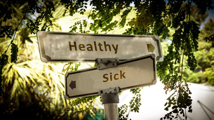 Street Sign Healthy versus Sick
