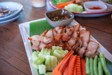 Crispy pork and chili paste