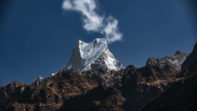 Fishtail Machapuchare Mountain Himalaya Nepal