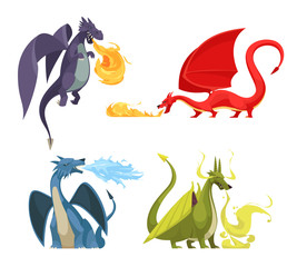 Dragons Fire Cartoon Concept