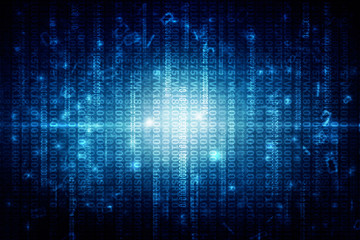 2d illustration abstract digital binary data on computer screen