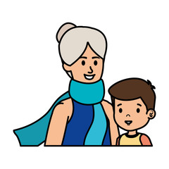 cute grandmother with grandson