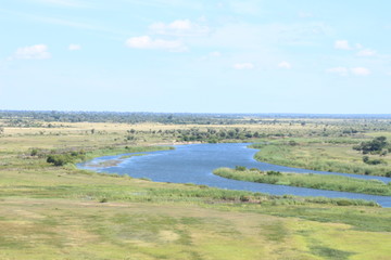 landscape with river and blue sky