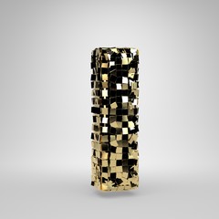 Disco ball uppercase letter I isolated on white background. 3D rendered alphabet.