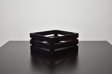 Handmade wooden crates in various colours