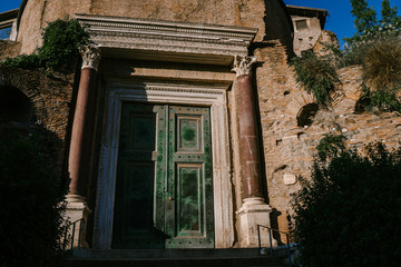 ROME, ITALY - 12 SEPTEMBER 2018: Large gate to the Church