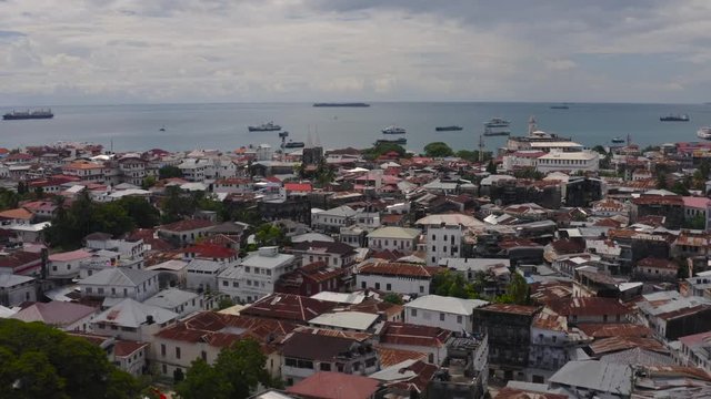 Stone town, Zanzibar aerial view by mavic 2 pro 4K