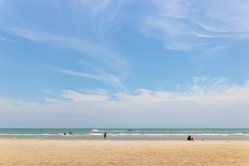 Landscapes View The atmosphere is beautiful Sand and sea and the color of the sky, The beach of Thailand.