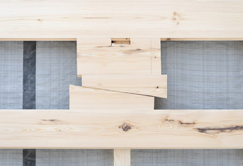 wedges for storing floor boards - an old way of laying wooden floor