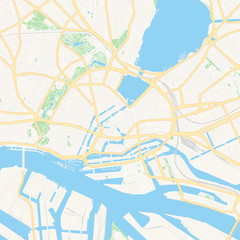 Hamburg, Germany printable map