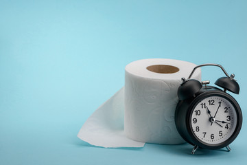 Toilet paper roll and clock