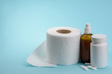 Toilet paper and medicine
