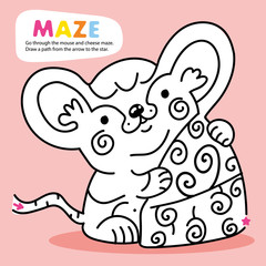 Kid Logic Maze Game Puzzle Mouse Order Printable