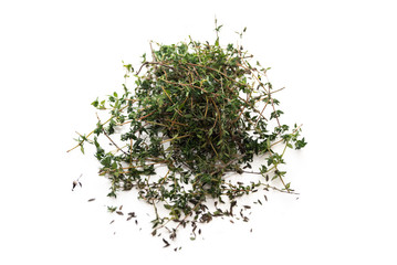 Rametti di timo su fondo bianco