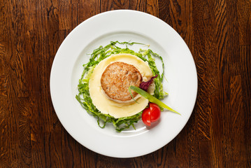 mashed potato and cutlet