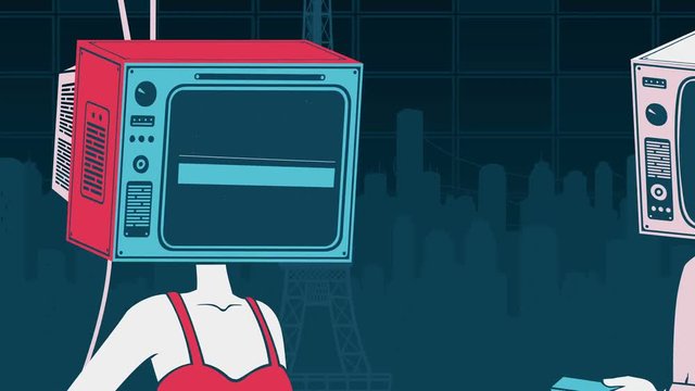 People With Head Tv Communicate
