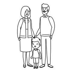 cute grand parents couple with grandson