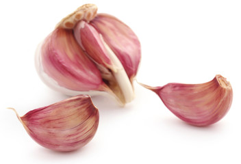 Garlics over white background