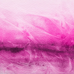 Pink ink and watercolor texture on white paper background. Paint leaks and ombre effects. Hand painted abstract image. © artistmef